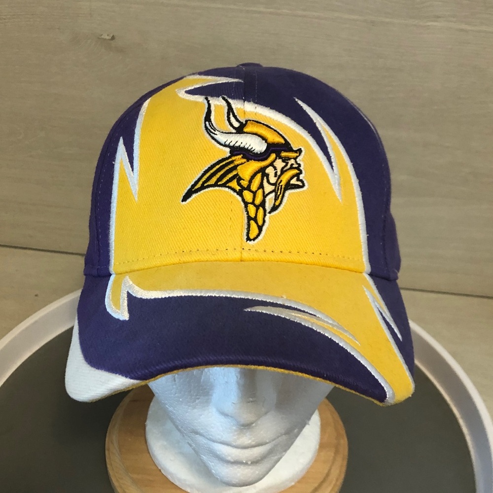 Vintage Y2K Minnesota Vikings Reebok Flames Adult Strap Back Adjustable Hat Cap